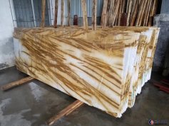 Golden white marble